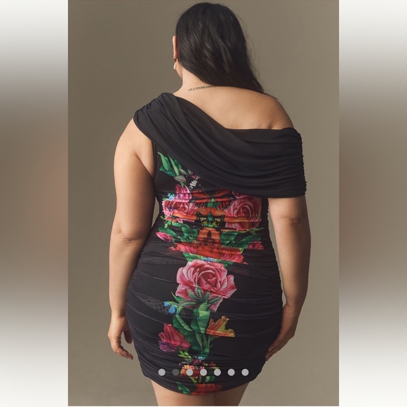 Anthropologie NWT AFRM Off-The-Shoulder Slim
Mesh Mini Dress size S. - Picture 6 of 16